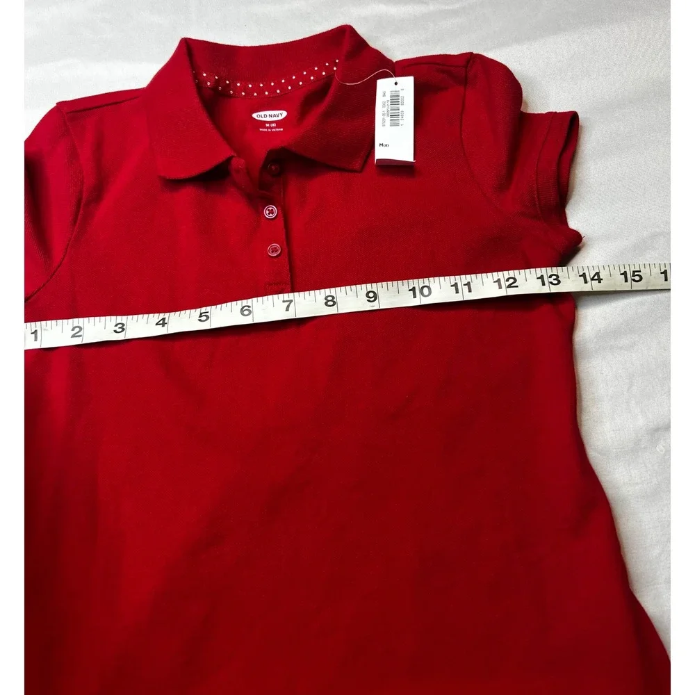Old Navy Girls Red Short Sleeve Polo Shirt Bundle Set of 2 Size M 8 NWT